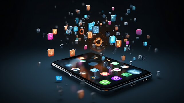 Smartphone Displaying Numerous Applications and Icons