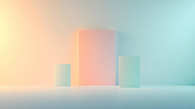 Minimalist abstract shapes in soft pastel colors create a serene and modern atmosphere for creative projects.