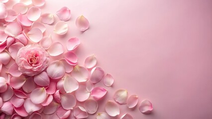 Obraz premium Delicate Damask Rose Petals on a Soft Pink Background