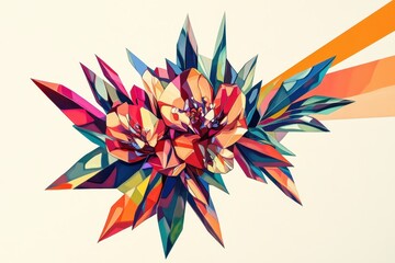 Fototapeta premium Abstract Geometric Floral Arrangement in Vibrant Colors