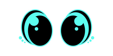 Y2K abstract eyes Shape. Playful cartoon eyes in retro style. Cute icon, modern aesthetic, trendy decoration. Perfect for graphic collections or nostalgic designs from the 90s.