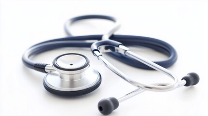 Stethoscope Close-Up: A clinical image of a stethoscope, a vital tool for healthcare professionals. The close-up view highlights the intricate details of the instrument, signifying precision and care.