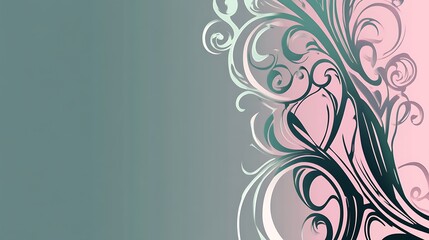 Abstract Floral Design Swirls Elegant Background