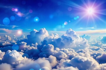 Ethereal Cloud Inn Blue Sky: High-Resolution Stock Photo of Dreamy Cloudscape