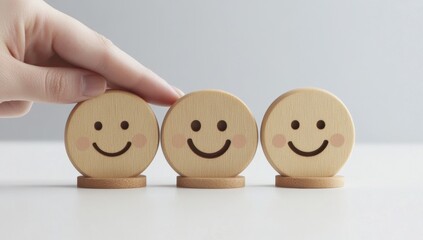 Engaging emotions smiley faces interaction minimalist studio photography calm environment close-up view happiness concept