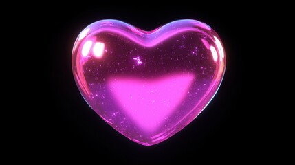 Obraz premium Glowing heart symbol cosmic space digital art vibrant environment close-up view love concept for seo impact