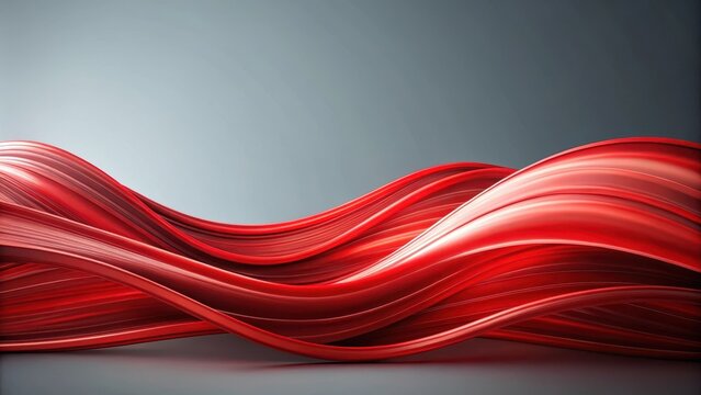 Czerwone abstrakcyjne fale na szarym tle, artistic red wave design, abstract red colors