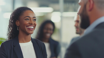 Multiethnic business people working together in the office