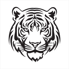 Tiger head logo vector art illustration.