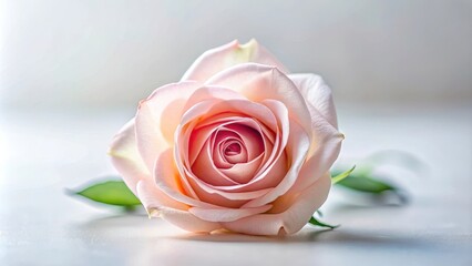 Fototapeta premium Delicate petals of a single rose flower against a white background