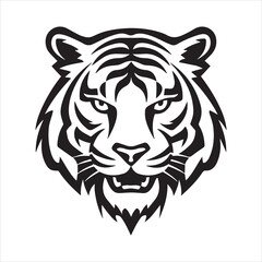 Tiger head logo vector art illustration.