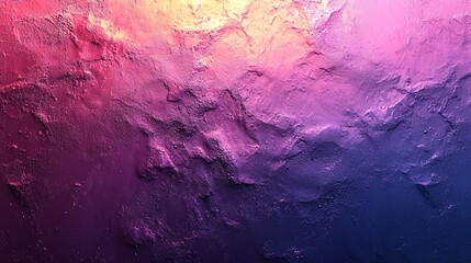 Abstract textured background with pink, purple, and blue gradient.