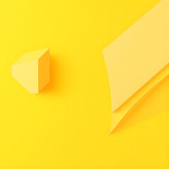 Elegant geometric 3d shapes backdrop. Abstract elegant yellow background.