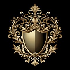 Elegant golden baroque artistic design for ornamental artwork illustration