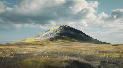 small hill with green grass