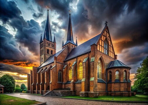 Historic St. Laurentii Church, Itzehoe, Germany: Gothic Architecture & Northern German Landscape