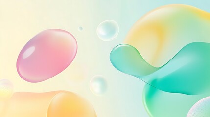 Abstract Pastel Shapes Flowing Gently Together