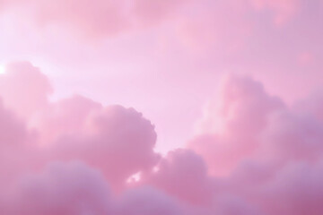 Obraz premium Pink sky background and white clouds background. The sky before a large storm. Pink Sweet dream.