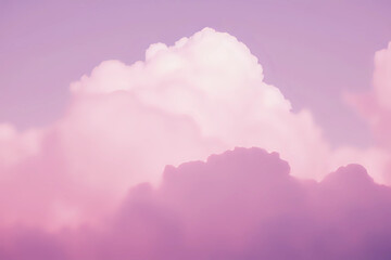 Obraz premium Pink sky background and white clouds background. The sky before a large storm. Pink Sweet dream.