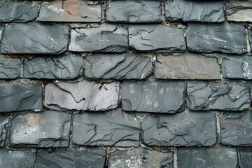 Image of Black slate roof or wall pattern. Texture for background usage