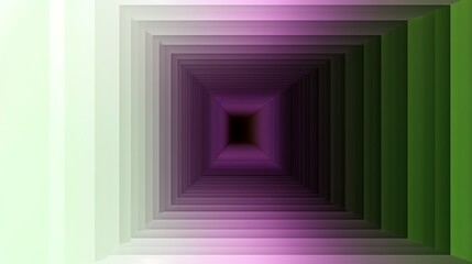 Obraz premium Abstract Green Purple Gradient Square Tunnel Illusion