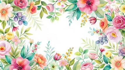 Watercolor Floral Pattern on White Background, design, nature,  design, nature