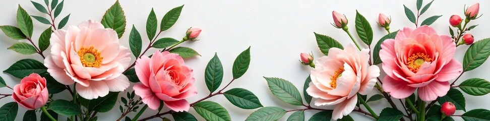 Naklejka premium Pastel-colored flower bouquets with greenery and berries, garden decor, berries, botanicals