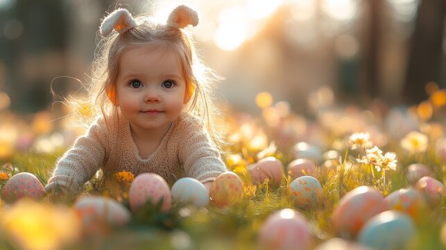 Easter Bunnies Organizing an Egg Hunt for Children