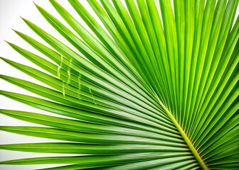 Obraz premium Lush Green Palm Leaf Isolated on White Background - High-Resolution Stock Photo
