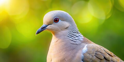 Fototapeta premium A serene and peaceful dove with soft feathers, gazing directly into the camera lens with gentle curiosity , nature, bird