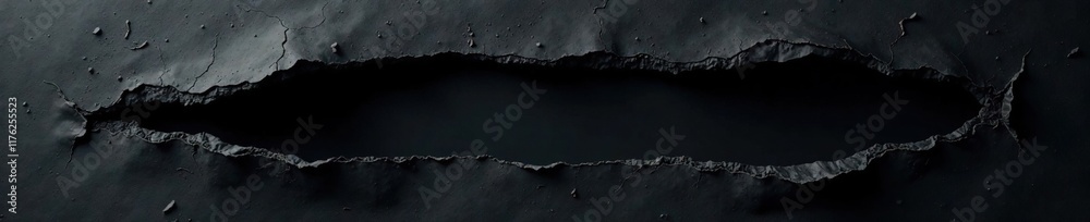 Canvas Prints torn piece of paper suspended in black void with scattered shadows, fragment, void, torn