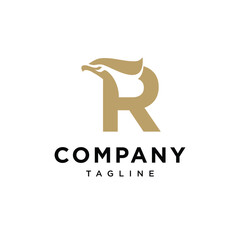Letter R Eagle Elegant Logo Icon Vector