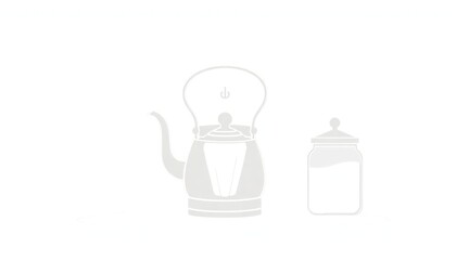 Obraz premium Kitchen Tools Icon Set. Outlined icons of a kettle, tea strainer, and sugar jar in monochrome.