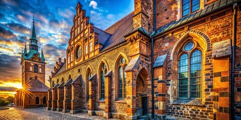 Fototapeta premium Macro Detail of Malmö Church Exterior Stonework - Architectural Texture