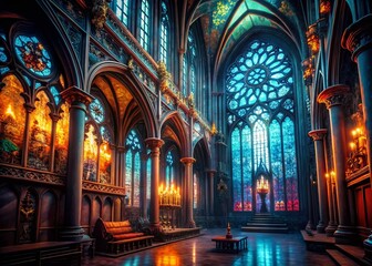Macro Gothic Cathedral Night AI Chatbot Virtual Assistant