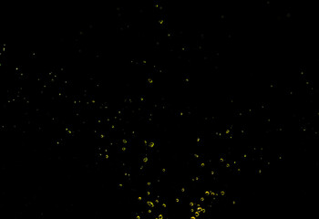 Lemon Juice beverage bubble Water splash on object to create shape form fluttering in droplet and wave. Oil lubricant spray water to object make curve drop explosion. Black background isolated