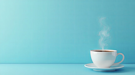 Obraz premium Food & Beverage on Blue Backdrop