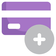 Fototapeta premium add credit card payment plus online shopping flat style icon