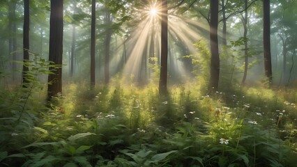 Obraz premium sunrise in the forest