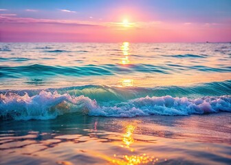 Fototapeta premium Shimmering Ocean Waves: Minimalist Light Effect Stock Photo