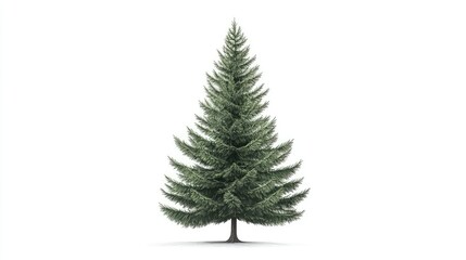 Obraz premium Vector art of a spruce tree with detailed branches, isolated on a crisp white background.