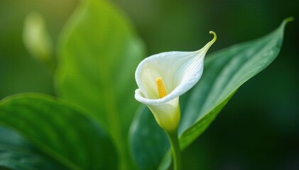 Fototapeta premium Delicate vanilla flower in a pod, partially open, plant, floral