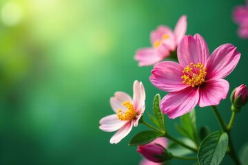 Fototapeta premium The soothing scent of sage balances the vibrancy of flowers, green, pink