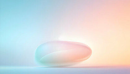 An abstract, smooth stone-like shape with soft colors that evoke calmness and tranquility, perfect for design use.