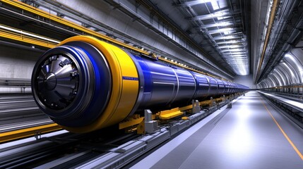 Fototapeta premium Futuristic transport system with a sleek, streamlined design.