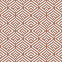 Seamless mocha brown vintage art deco diamond scales pattern vector