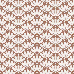 Seamless mocha brown floral textile pattern vector