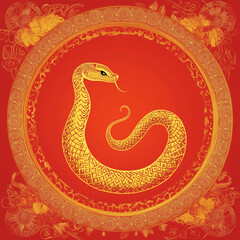 Fototapeta premium Welcome the Year of the Snake 2025 this Chinese New Year with glowing lanterns, symbols of wisdom, prosperity, and new beginnings. Let the snake’s energy guide you to success, wealth, and happiness. 
