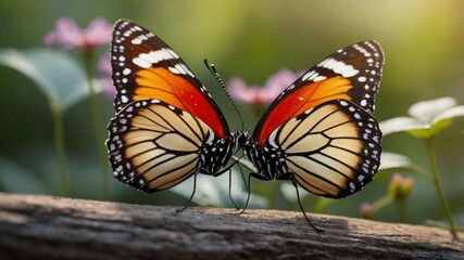 Fototapeta premium butterfly on a leaf