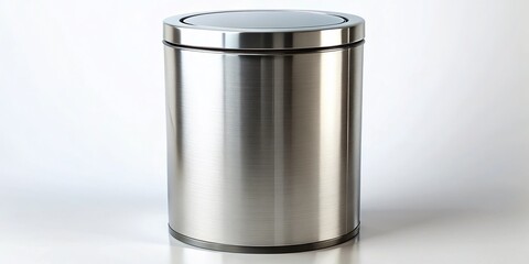 Modern Stainless Steel Trash Can for Kitchen or Office - Stock Photo